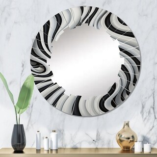 Designart "Black White Optical Art Dream III" Abstract Modern Wall ...